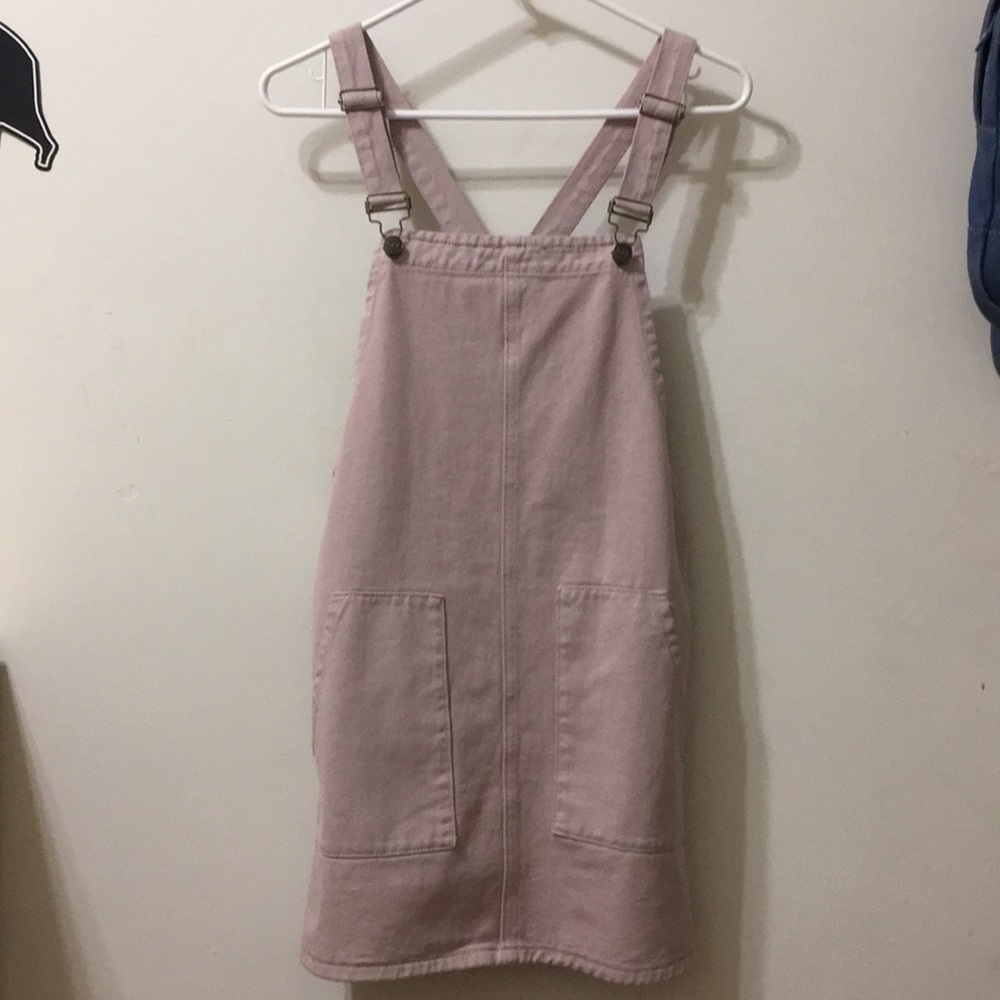 Pink Denim Jumper Dress
